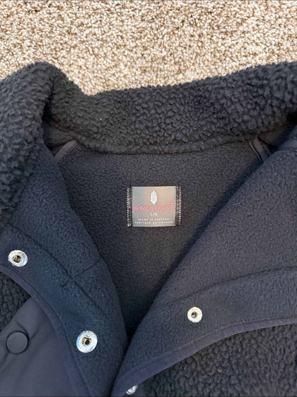 FP Movement by Free People Black Sherpa Jacket with Zip Pockets - Picture 4 of 4